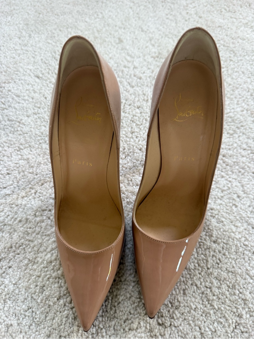 Christian Louboutin Blush Patent Pointed-Toe Pumps